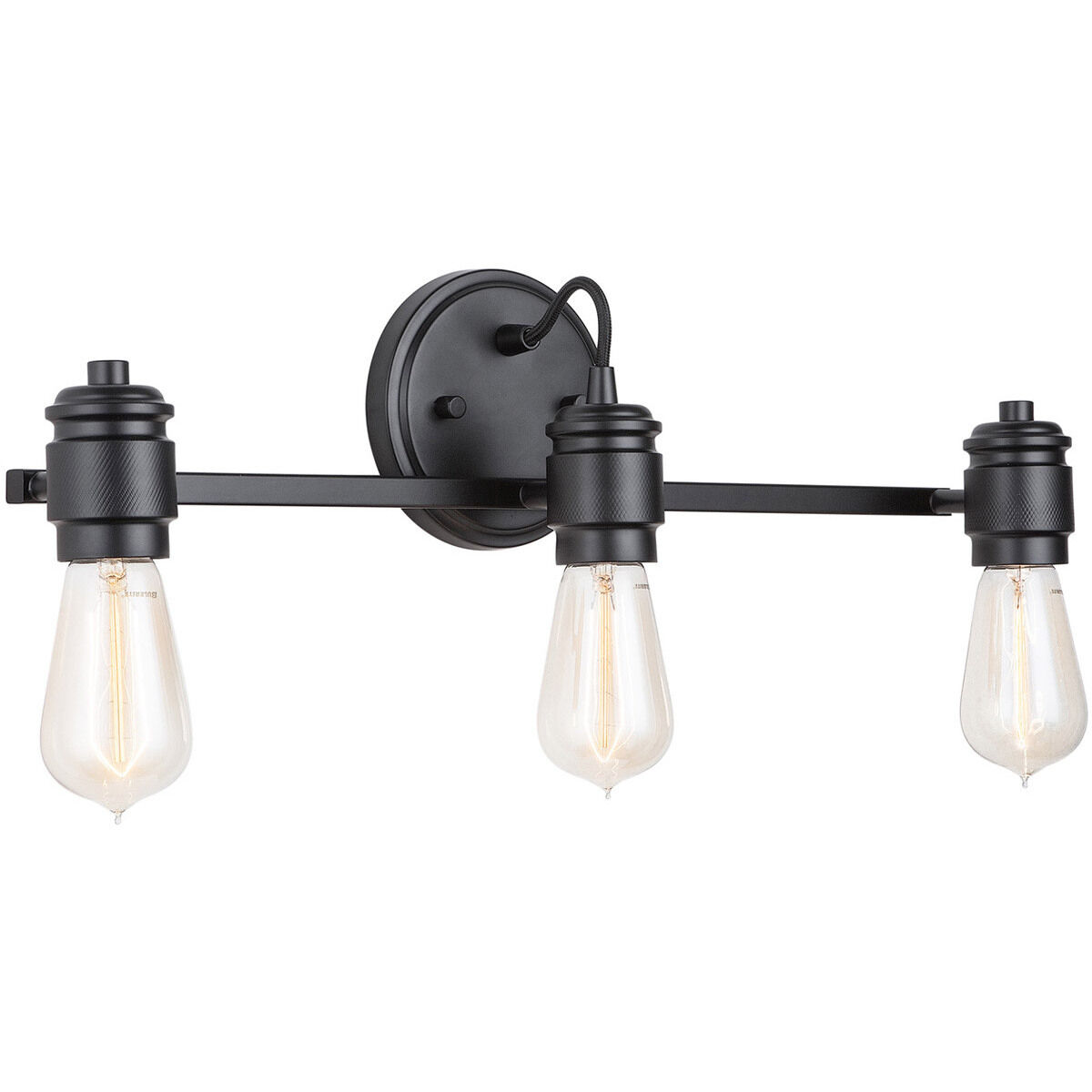 Menlo 3 Light 21.25 inch Matte Black Vanity Light Wall Light