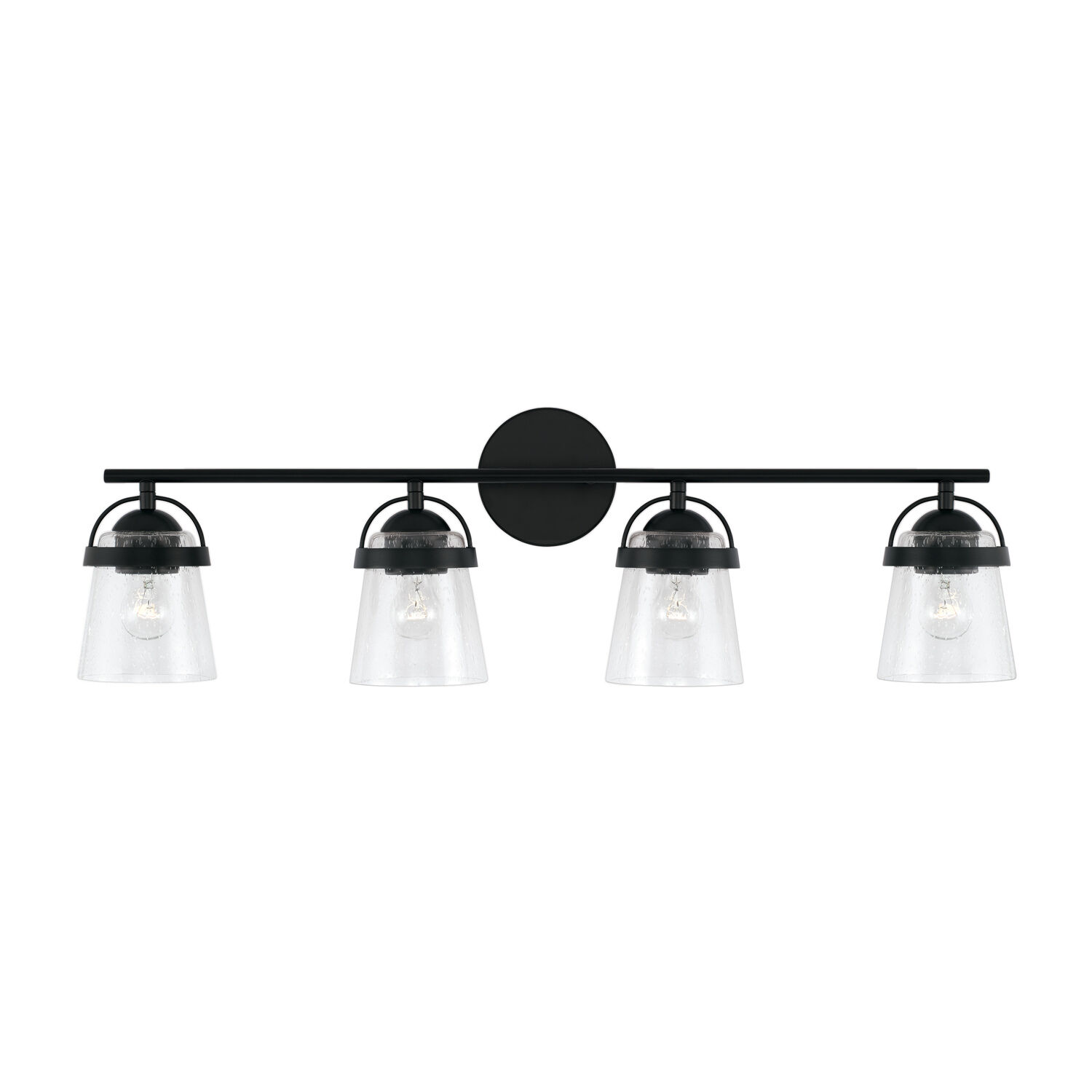 Madison 4 Light 33 inch Matte Black Vanity Light Wall Light