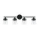 Madison 4 Light 33 inch Matte Black Vanity Light Wall Light
