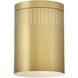 Casey 1 Light 7.5 inch Lacquered Brass Flush Mount Ceiling Light