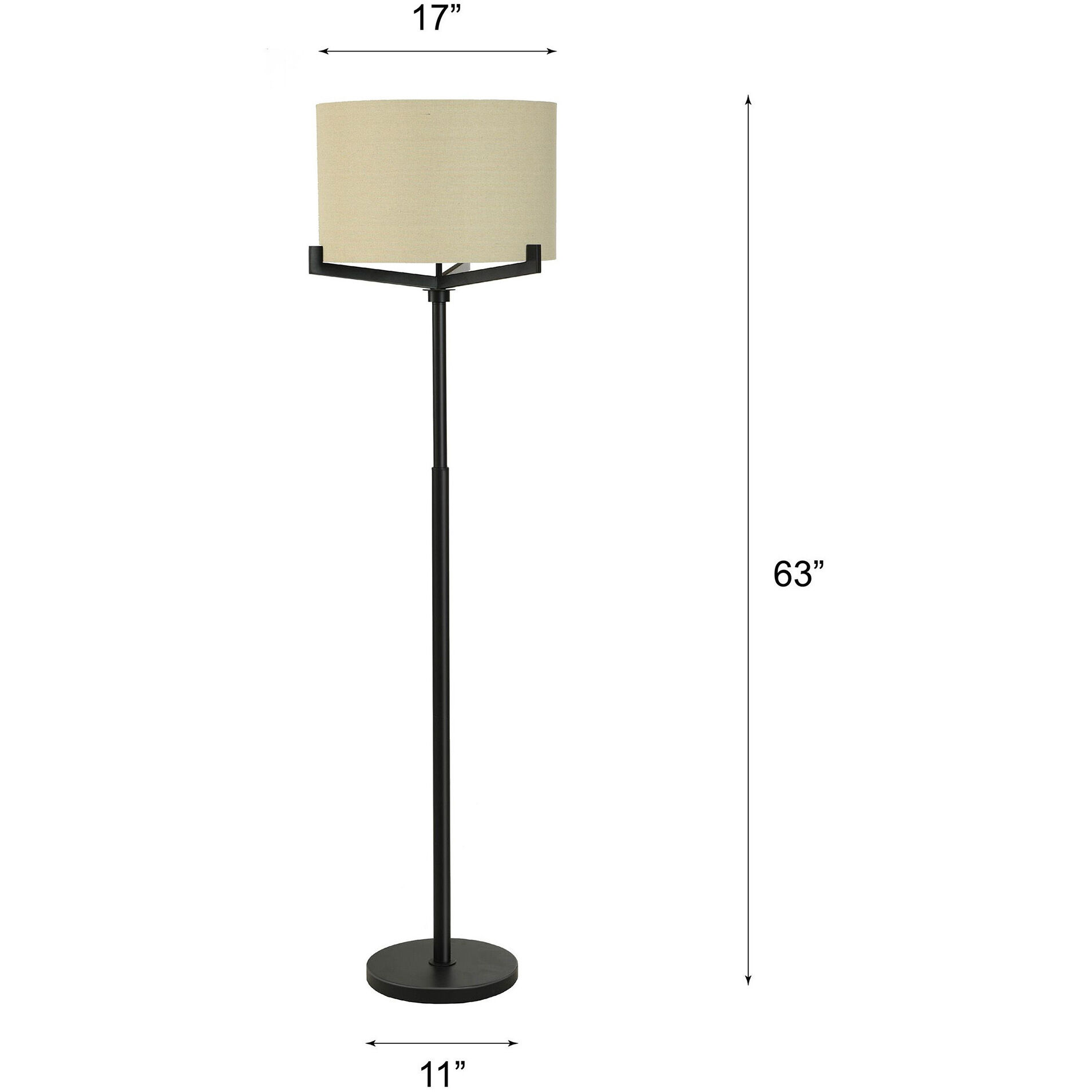 Black floor lamp industrial on sale