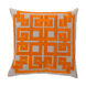 Gramercy 18 X 18 inch Bright Orange and Light Gray Throw Pillow