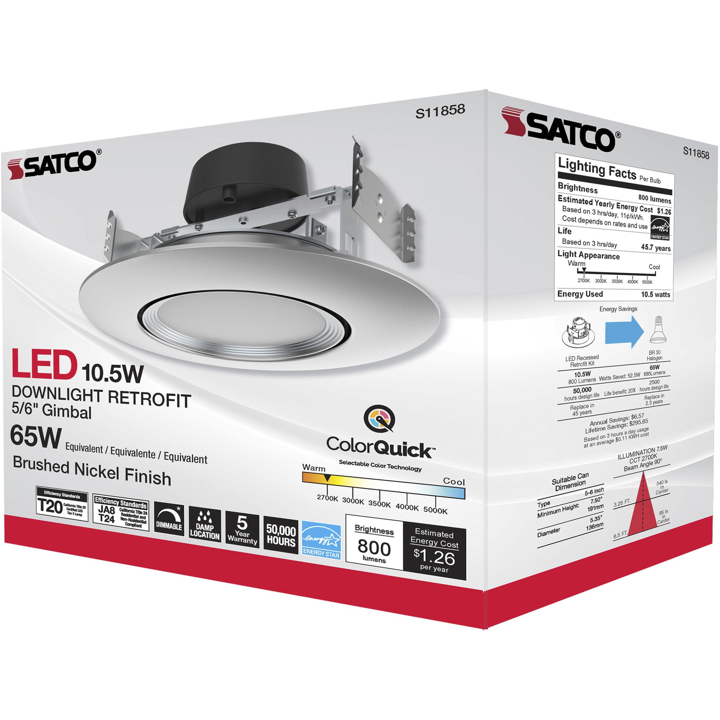 Edgewood Integrated Brushed Nickel Recessed, Retrofits