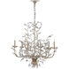 Crystal Bud 6 Light 28 inch Silver Granello Chandelier Ceiling Light, Medium