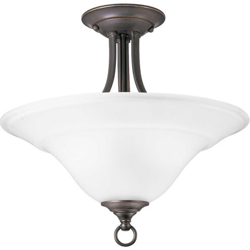 Trinity 2 Light 16 inch Antique Bronze Semi-Flush Mount Ceiling Light