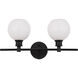 Collier 2 Light 19 inch Black Wall sconce Wall Light