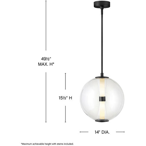 Elin LED 14 inch Black Pendant Ceiling Light