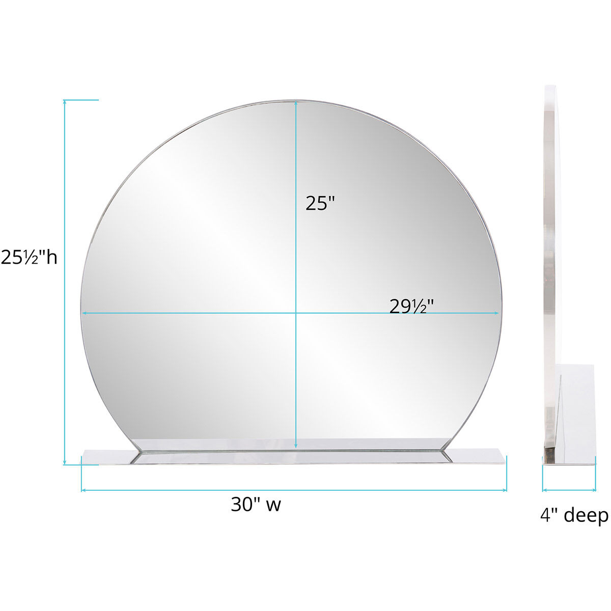 Marion 30 X 25 inch Polished Stainless Steel Wall Mirror, with Shelf