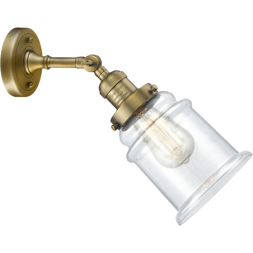Franklin Restoration Canton LED 6.5 inch Brushed Brass Sconce Wall Light in Clear Glass, Franklin Restoration