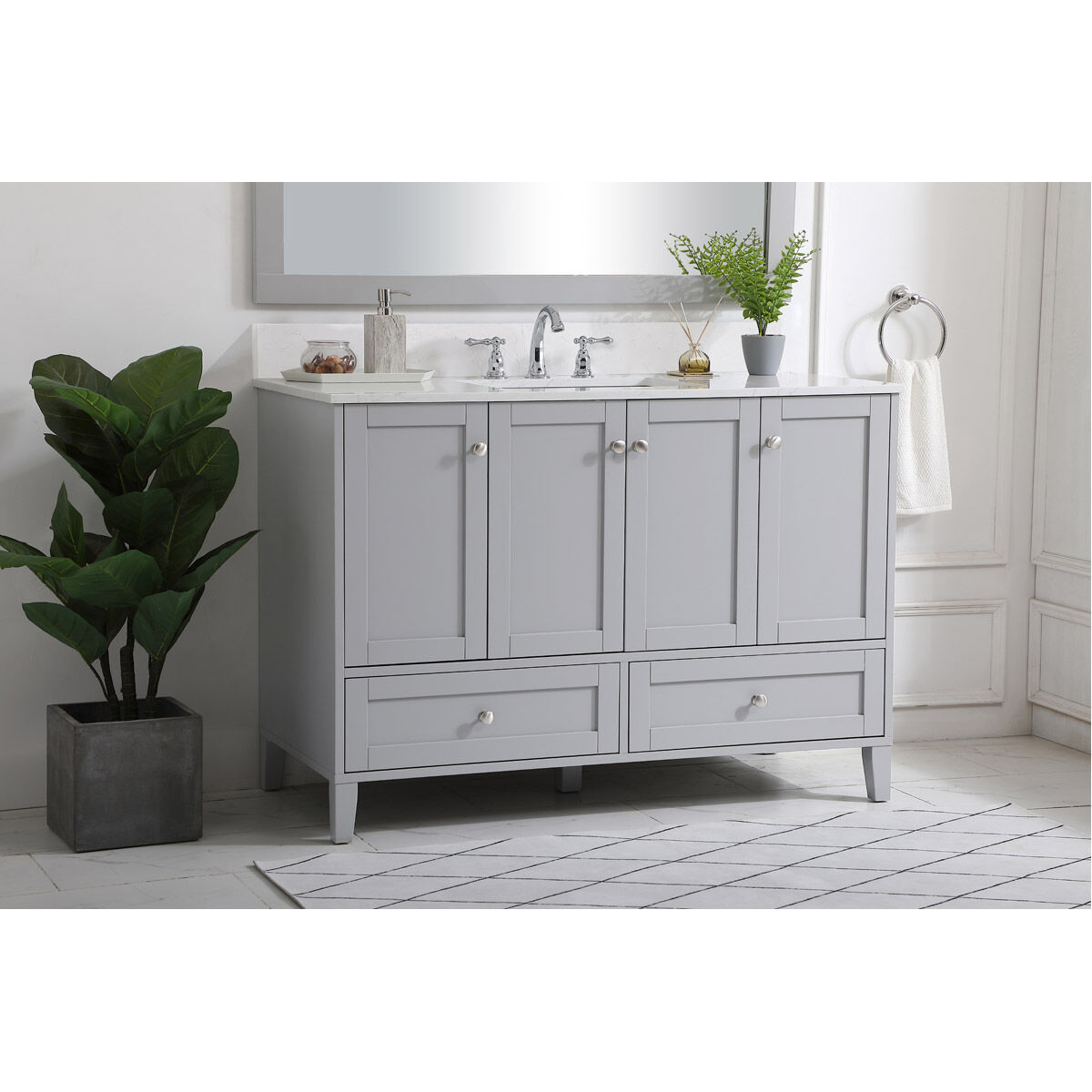 Sommerville 48 X 22 X 34 inch Grey Vanity Sink Set in Gray