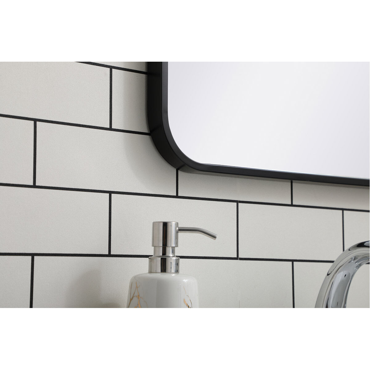 Elegant Lighting MR801836BK Evermore 36 X 18 inch Black Mirror