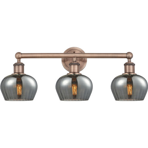 Fenton 3 Light 24.5 inch Antique Copper Bath Vanity Light Wall Light in Plated Smoke