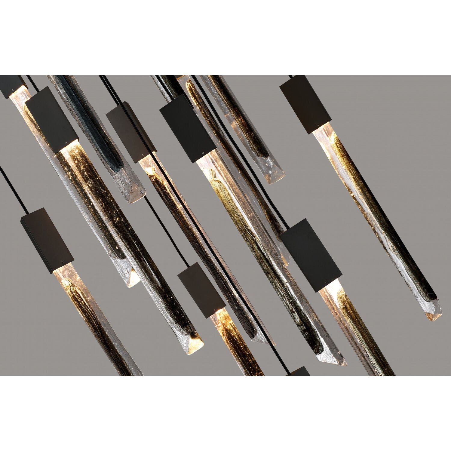 Alpine LED 24 inch Black Jade Glass Multi Port Pendant Ceiling Light