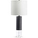 Baby Locke 24 inch 150.00 watt Black Matte Table Lamp Portable Light, Finely Ribbed Surface