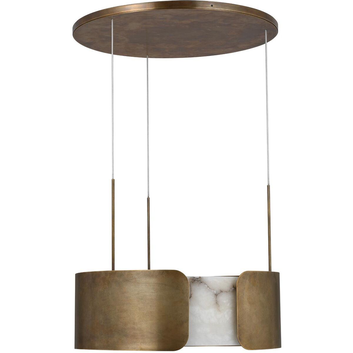 Anne-Marie Barton Armise LED 27.5 inch Mottled Brass Drum Chandelier Ceiling Light