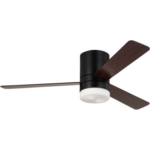 Era 52 Hugger LED 52 inch Midnight Black with Midnight Black/American Walnut Reversible Blades Indoor/Outdoor Ceiling Fan