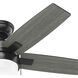 Anisten 44 inch Matte Black with Matte Black/Dark Gray Oak Blades Ceiling Fan