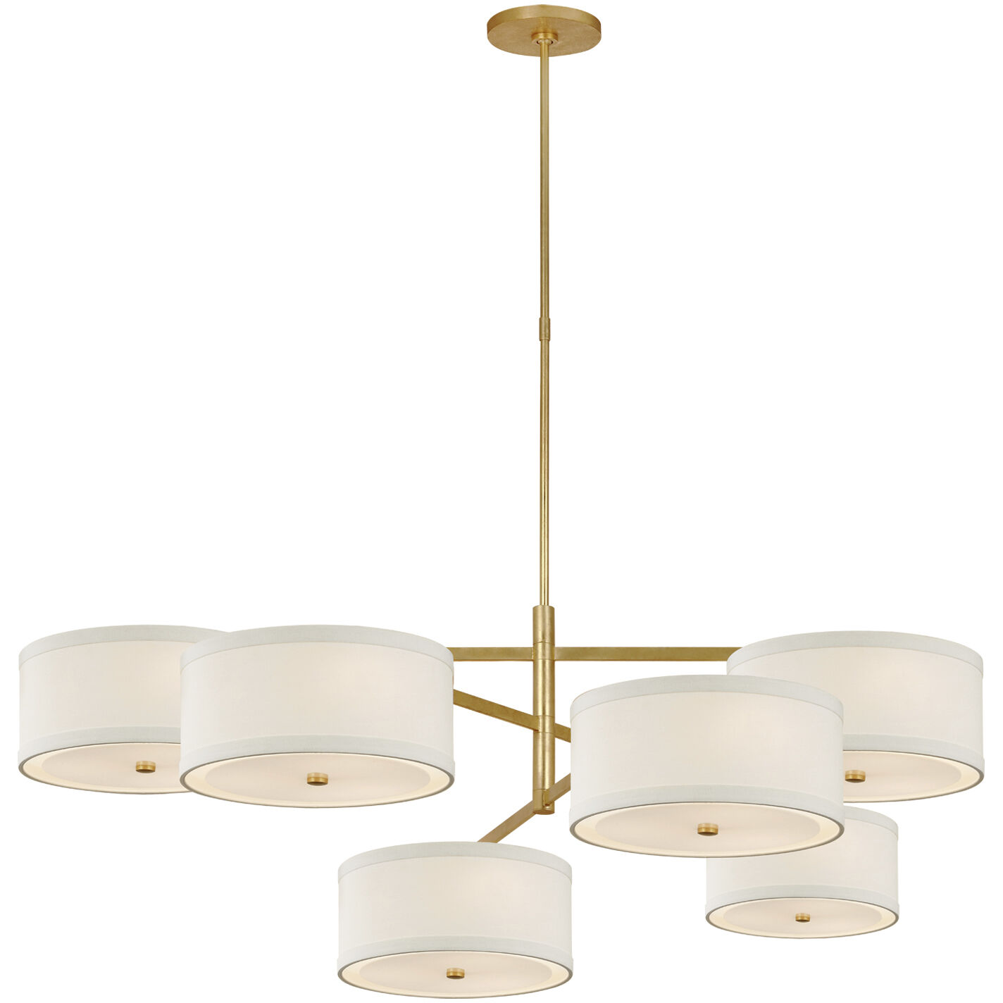 Visual Comfort Signature Collection Visual Comfort KS5073G L kate spade new york Walker LED 54.25 inch Gild Offset Chandelier Ceiling Light in Linen Grande