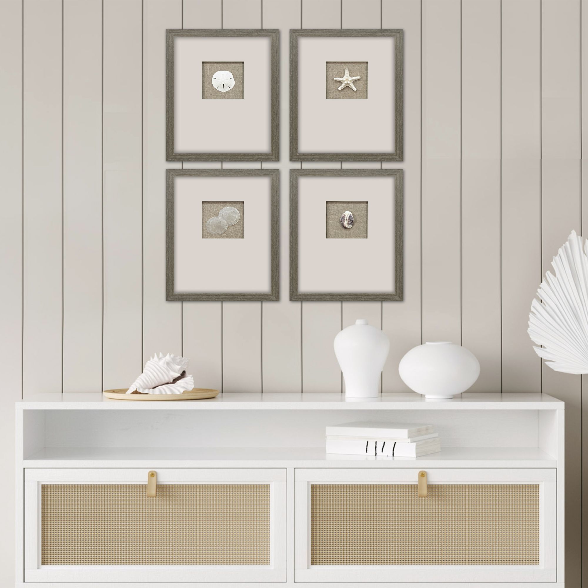 Natural Elements Beige and Brown and Neutral and White Framed Art