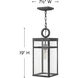 Open Air Porter LED 8 inch Aged Zinc Outdoor Hanging Lantern, Estate Series