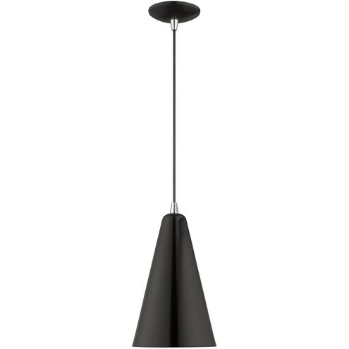 Allison 1 Light 7 inch Shiny Black Mini Pendant Ceiling Light