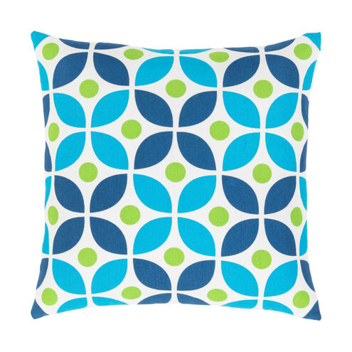 Miranda 18 X 18 inch Bright Blue and Grass Green Throw Pillow