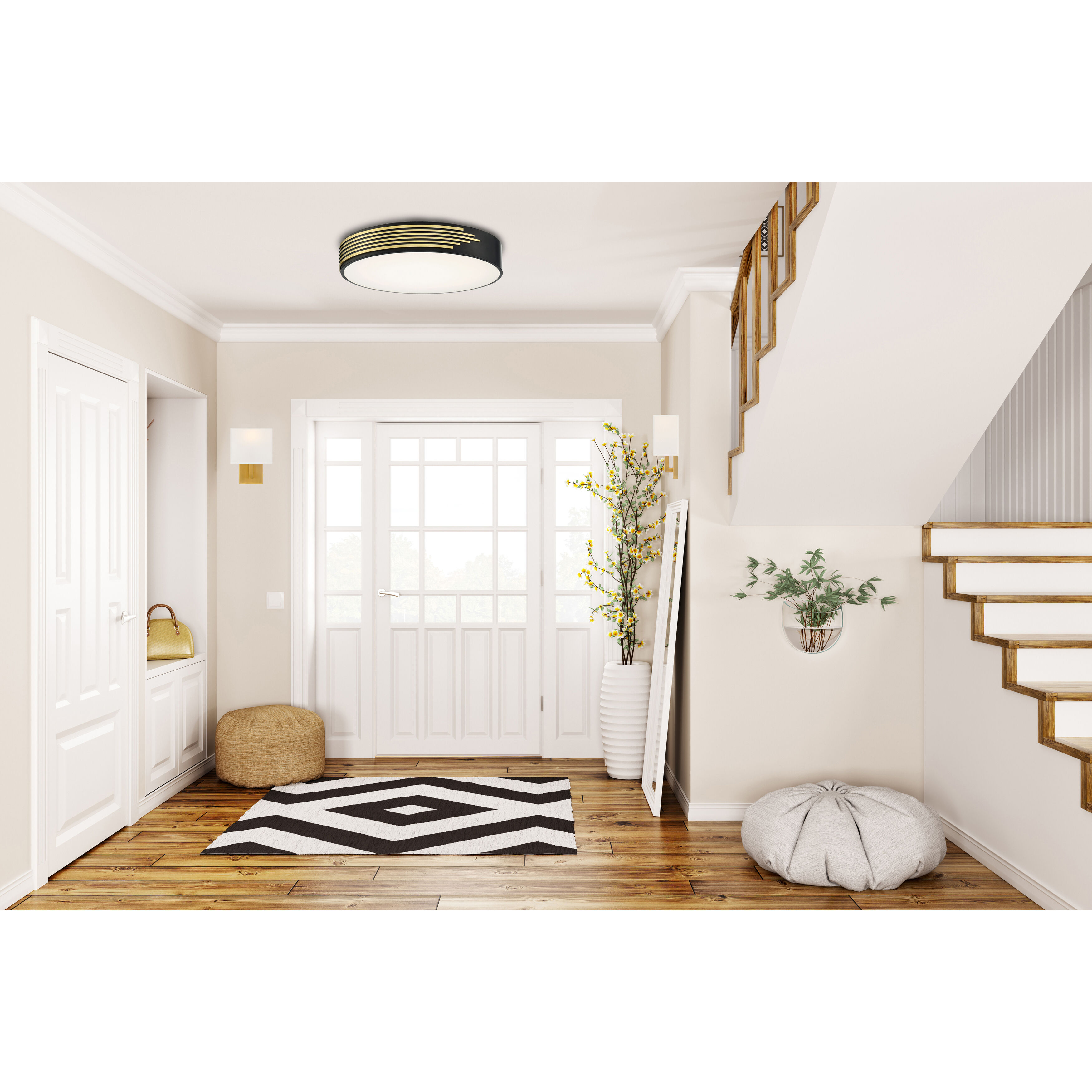 Maestro LED 22 inch Black Flush Mount Ceiling Light