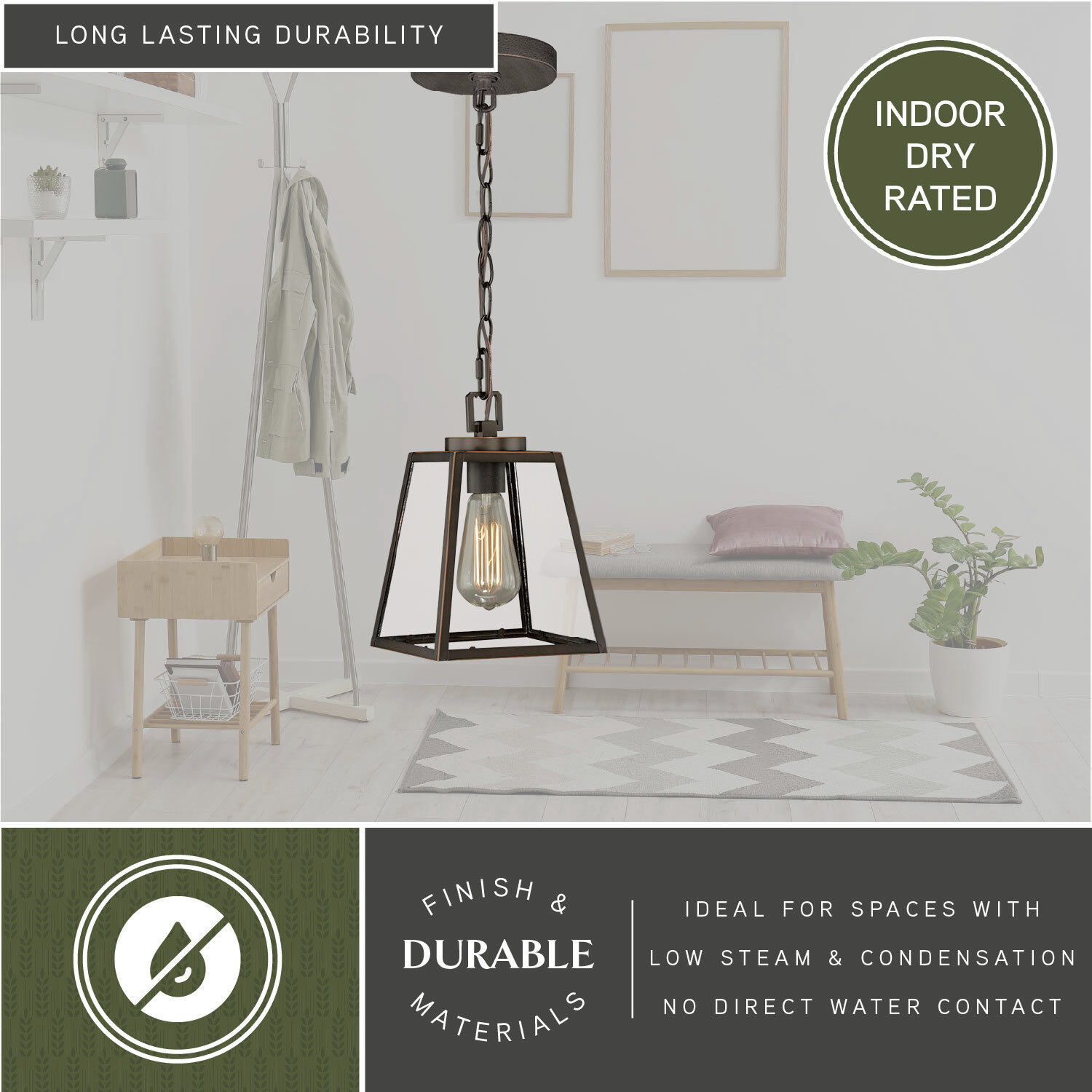 Grant 1 Light 7 inch Burnished Bronze Mini Pendant Ceiling Light