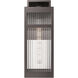 Ridgeway 1 Light 17.88 inch Bronze Outdoor Sconce in Striped Clear Glass