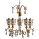 Tivoli 5 Light 30 inch Cream Patina With Silver And Gold Outdoor Chandelier, Flambeau