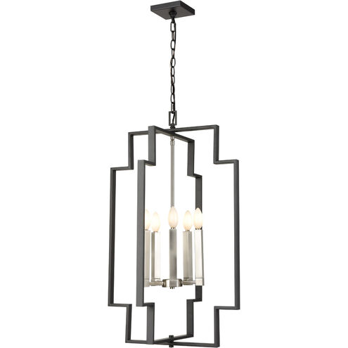 Provence 5 Light 20 inch Satin Nickel and Graphite Foyer Ceiling Light