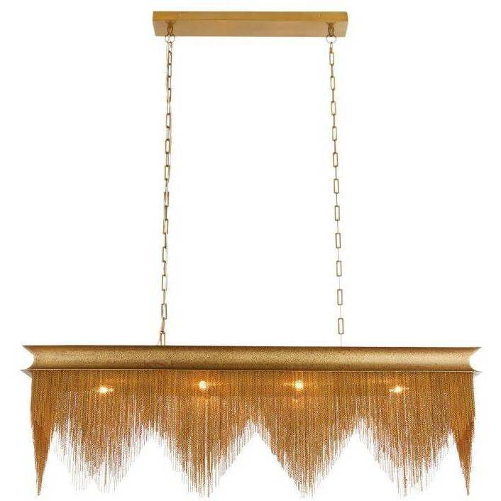 Heiress 6 Light 48 inch Antique Brass Linear Chandelier Ceiling Light