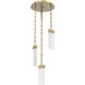 Parallel LED 16.5 inch Gilded Brass Multi-Pendant Ceiling Light in Clear Rimelight, 2700K LED, Oval Chain