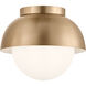 Drew & Jonathan Hyde 1 Light 8 inch Satin Brass Flush Mount Ceiling Light in LED, Medium