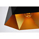 Arden 1 Light 15 inch Black with Golden Inside Pendant Ceiling Light