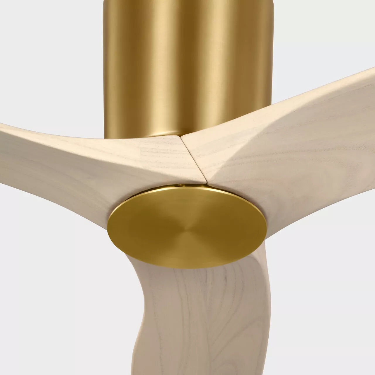 Seyra 44 inch Burnished Brass with Washed White Oak Blades Ceiling Fan