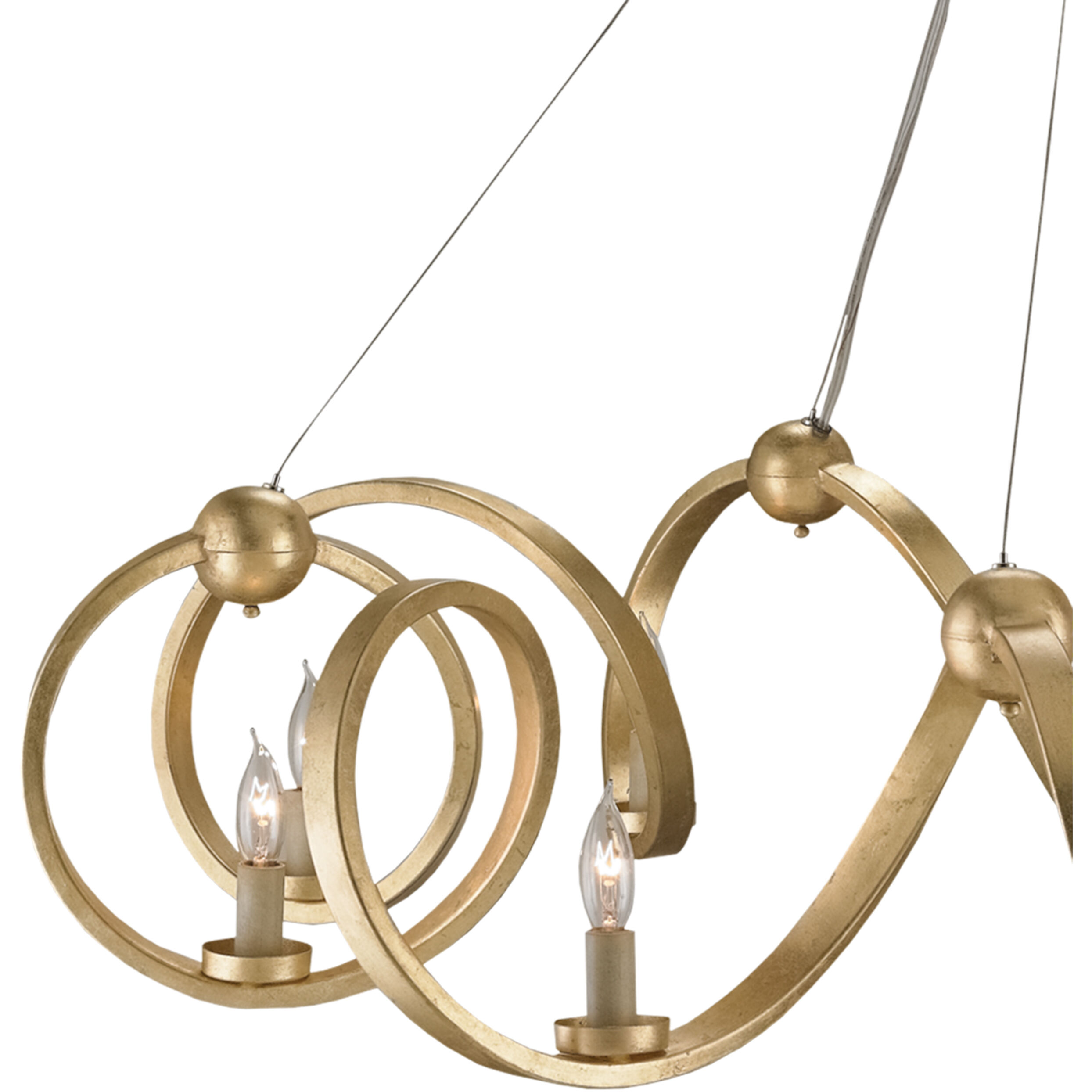 Ringmaster 10 Light 46 inch Dutch Gold Leaf Chandelier Ceiling Light
