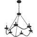 Transitional 6 Light 28 inch Matte Black Chandelier Ceiling Light