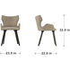 Upholstered Taupe Dining Chairs in Beige, Set of 2
