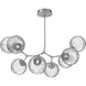 Gaia LED 30 inch Classic Silver Linear Multi-Pendant Ceiling Light in 3000K LED, Clear, Modern Branch