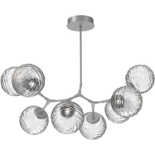 Gaia LED 30 inch Classic Silver Linear Multi-Pendant Ceiling Light in 3000K LED, Clear, Modern Branch