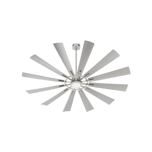 Cirque 72 inch Satin Nickel with Silver Blades Patio Fan