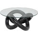 Phobos 35 X 35 inch Black Burnt Fiber Cement Coffee Table
