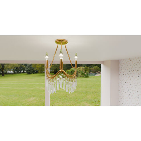 Airedale 4 Light 12 inch Aged Brass Semi-Flush Mount Ceiling Light