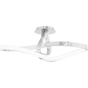 Mobius LED 9.88 inch Chrome Semi-Flush Mount Ceiling Light, dweLED