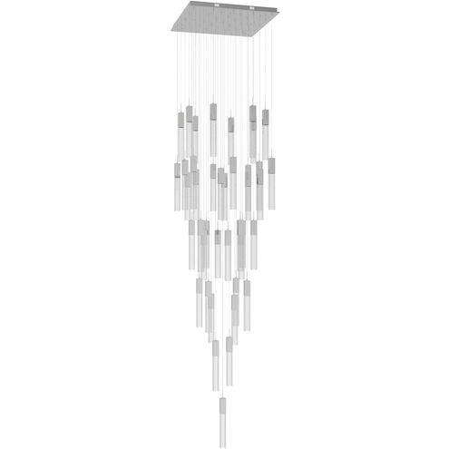 Original Glacier Avenue LED 36 inch Polished Chrome Multi Port Pendant Ceiling Light in Bubbled