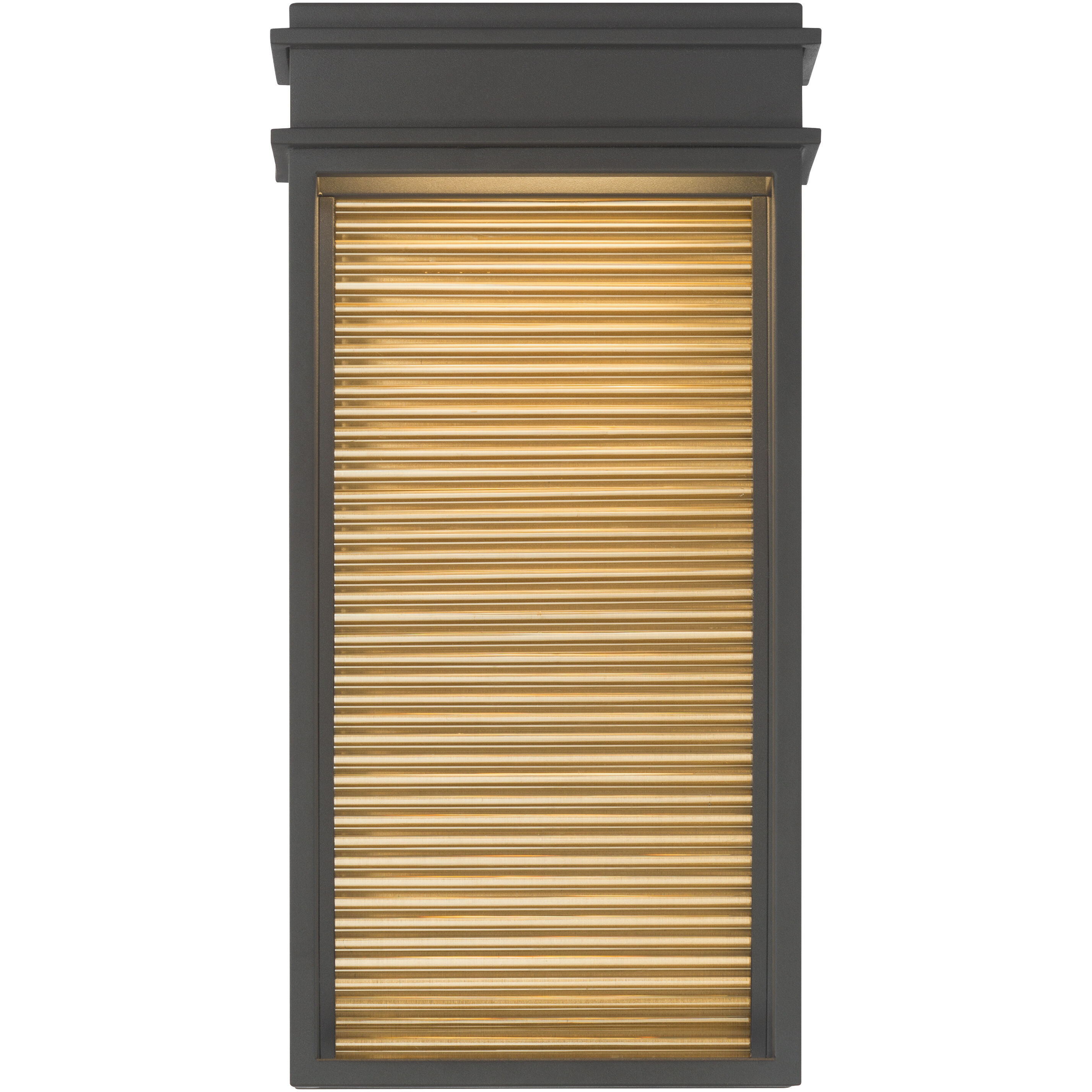 Clyne LED 15 inch Sand Coal Black and Legacy Brass Outdoor Wall Sconce