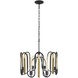Darden 8 Light 24 inch Matte Black/Antique Gold Pendant Ceiling Light