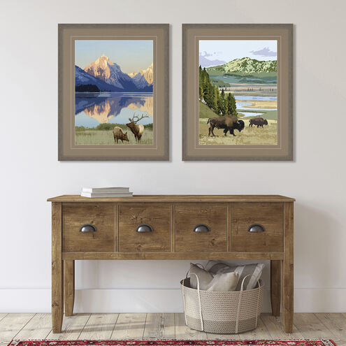 National Parks Multi and Blue and Brown and Green Framed Art