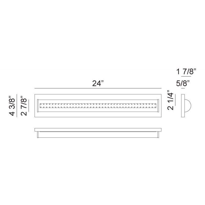 Psyra LED 24 inch Black Bath Vanity Light Wall Light